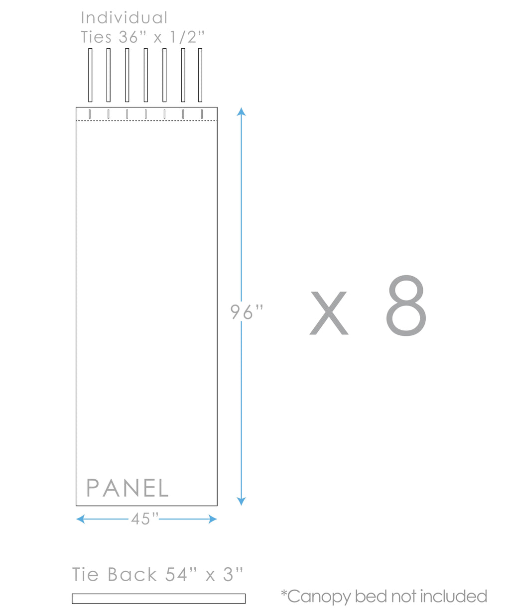 White Four-Poster Bed Canopy, 8 Count Q2018