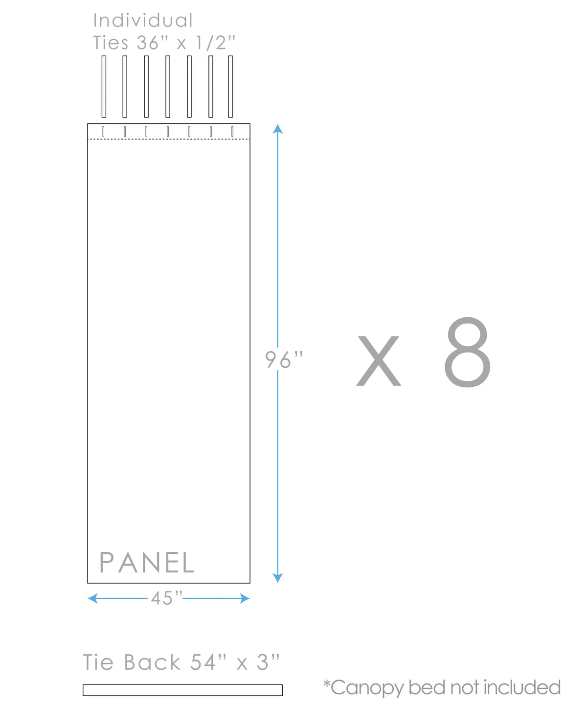 White Four-Poster Bed Canopy, 8 Count Q2018