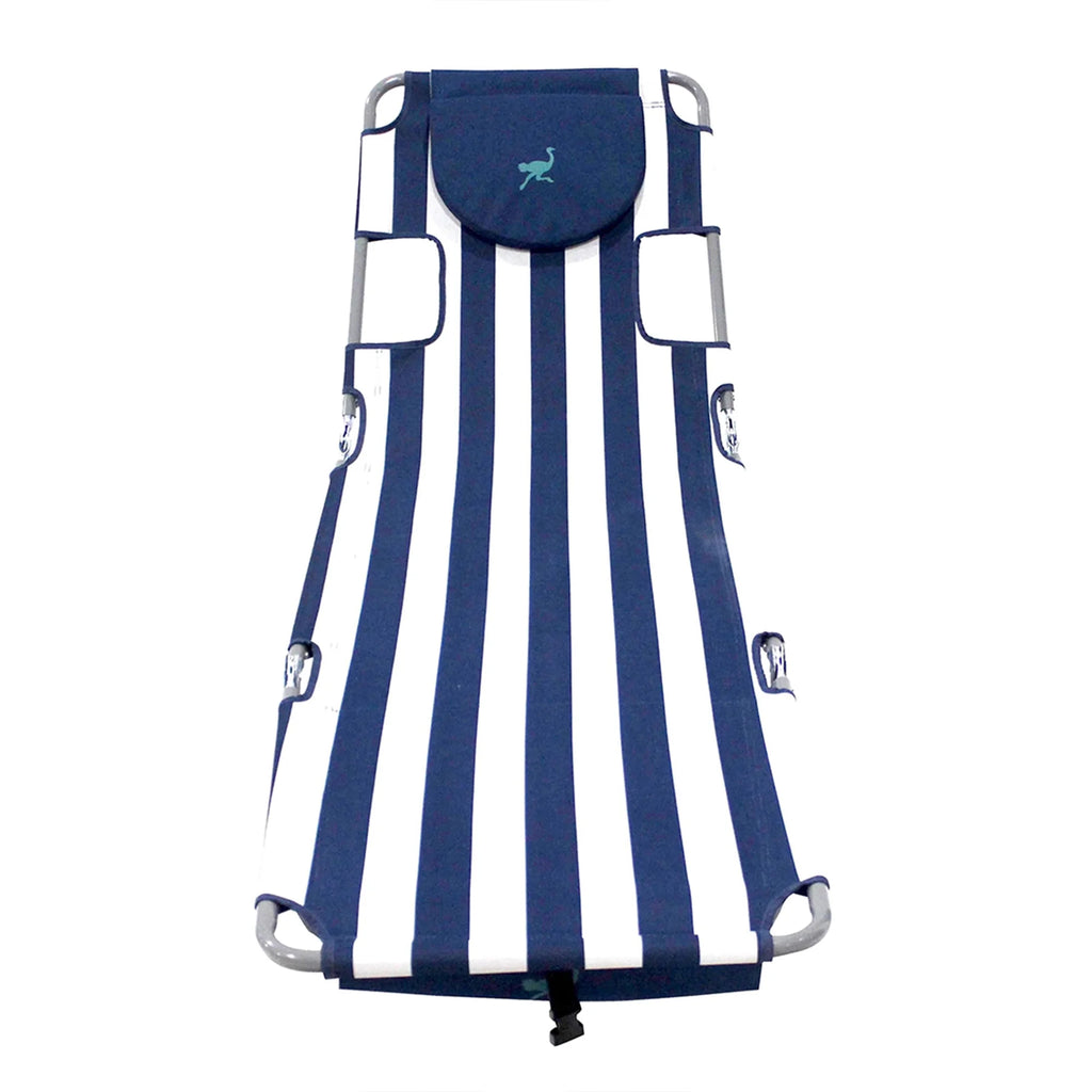 Navy Stripe 2 Pack Chaise Lounge Chair with Storage Bag S26503