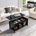 Lift Top Coffee Table with Hidden Compartment Black F498900