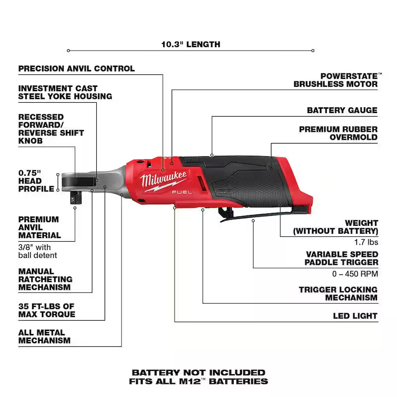 12V Lithium-Ion Brushless Cordless 3/8 in. Ratchet and 1/4 in. Right Angle Die Grinder C71232