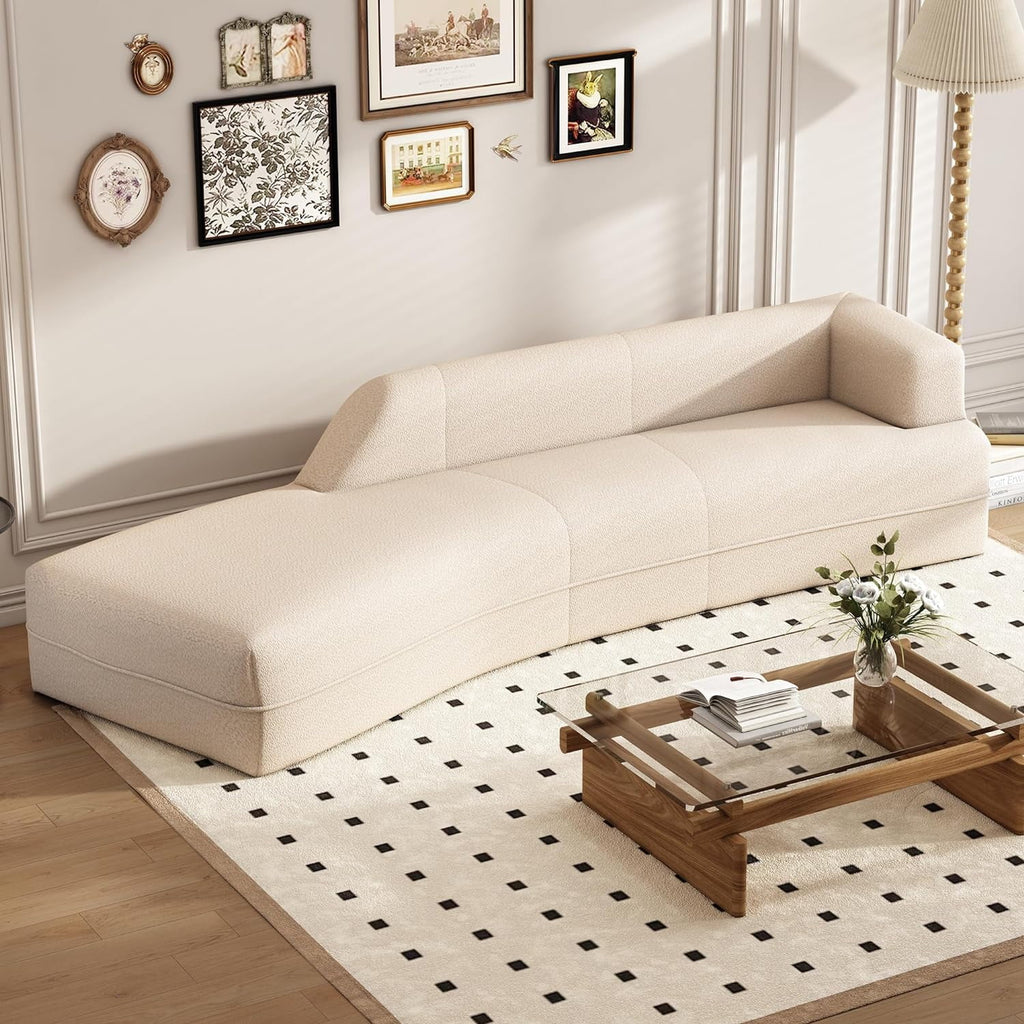 109.4" Green Boucle Curved Sofa K73368