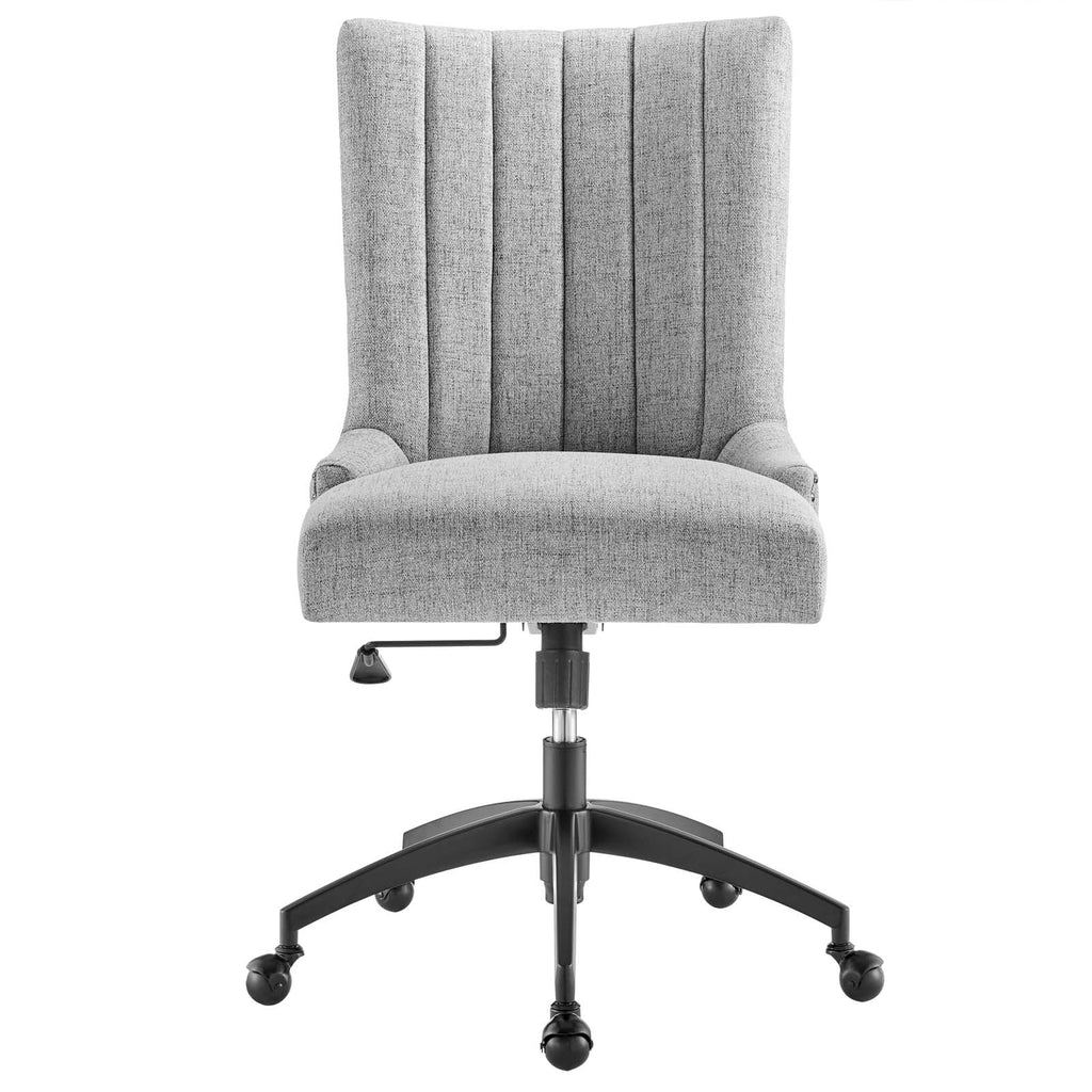 Black Light Gray Tufted Fabric Office Chair F677