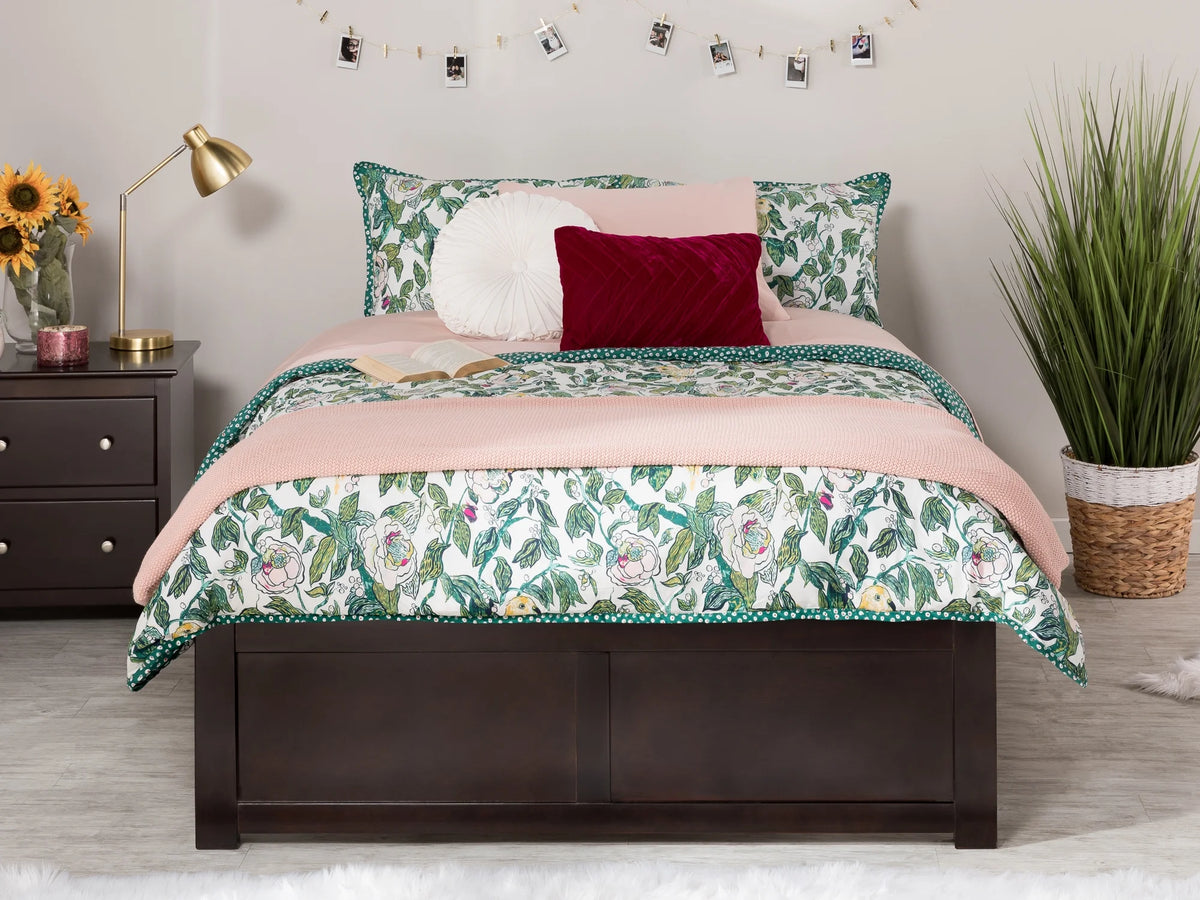 Full Platform Bed with Trundle Bed in Espresso N7828