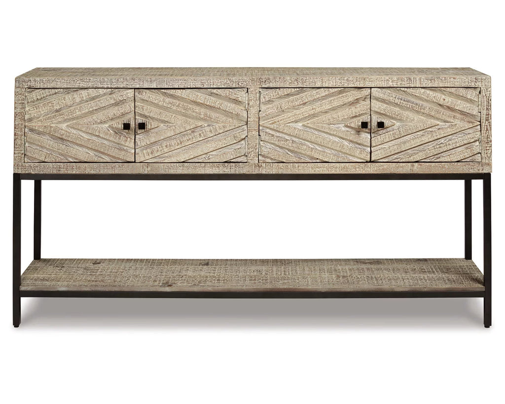 Distressed White Sofa Console Table B5403