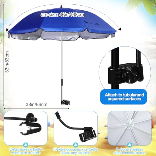 2 Set Folding Camping Chair with Umbrella and Foot Rest N654
