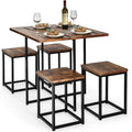 5 Piece Dining Table Set with Square Stools E579