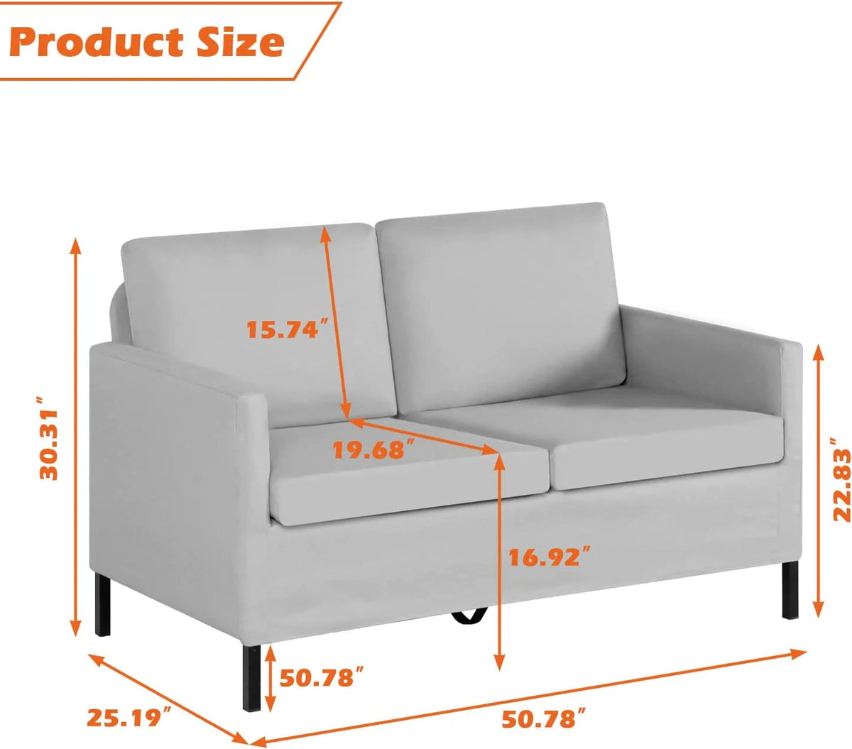 Fabric Modern Loveseat Sofa Couch G1235