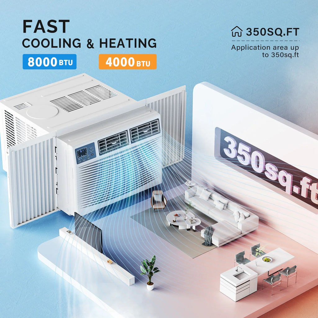 8000 BTU Window Air Conditioner with Heat U832383