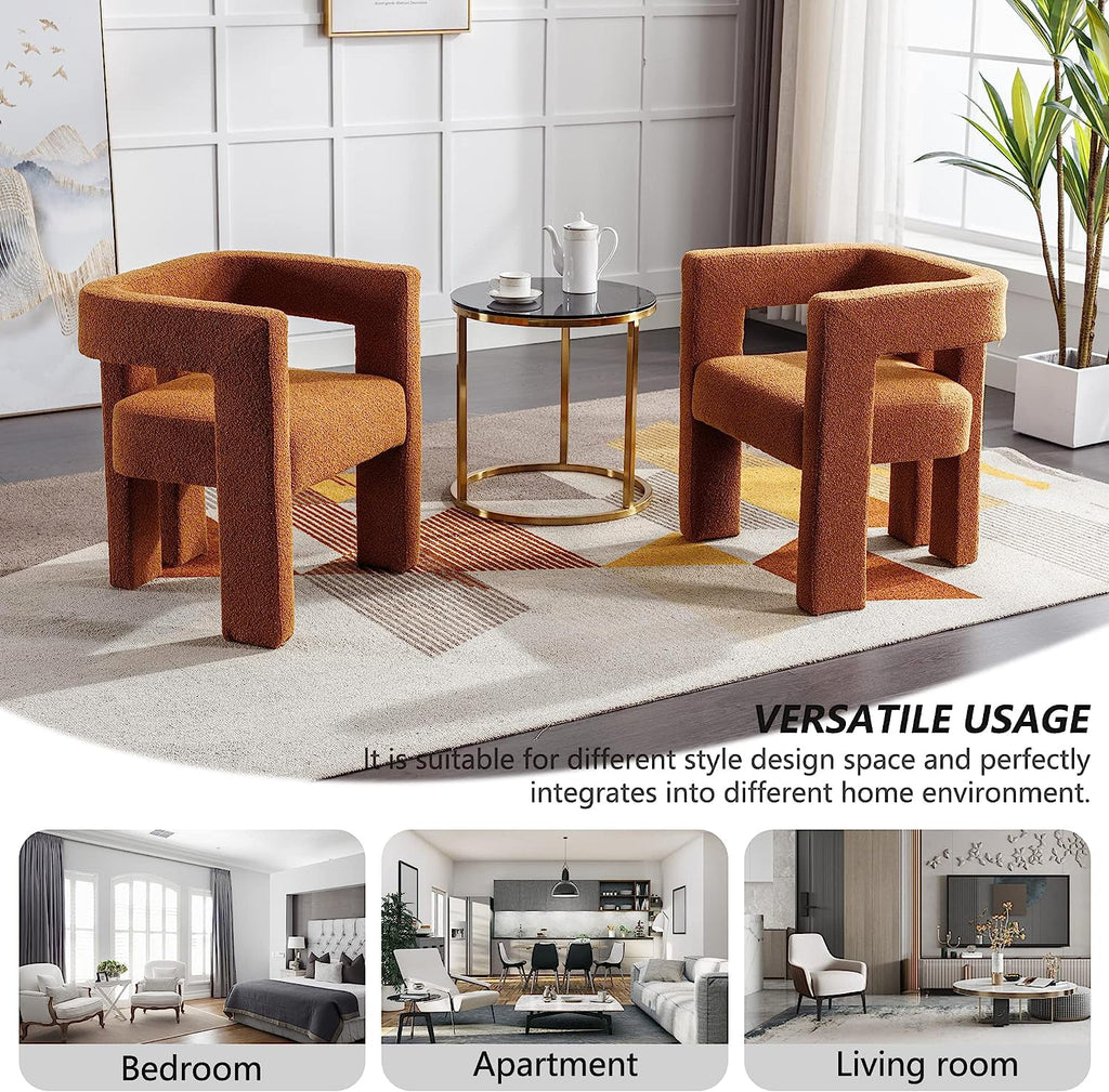 Boucle Upholstered Dining Chair Set of 2 E5388