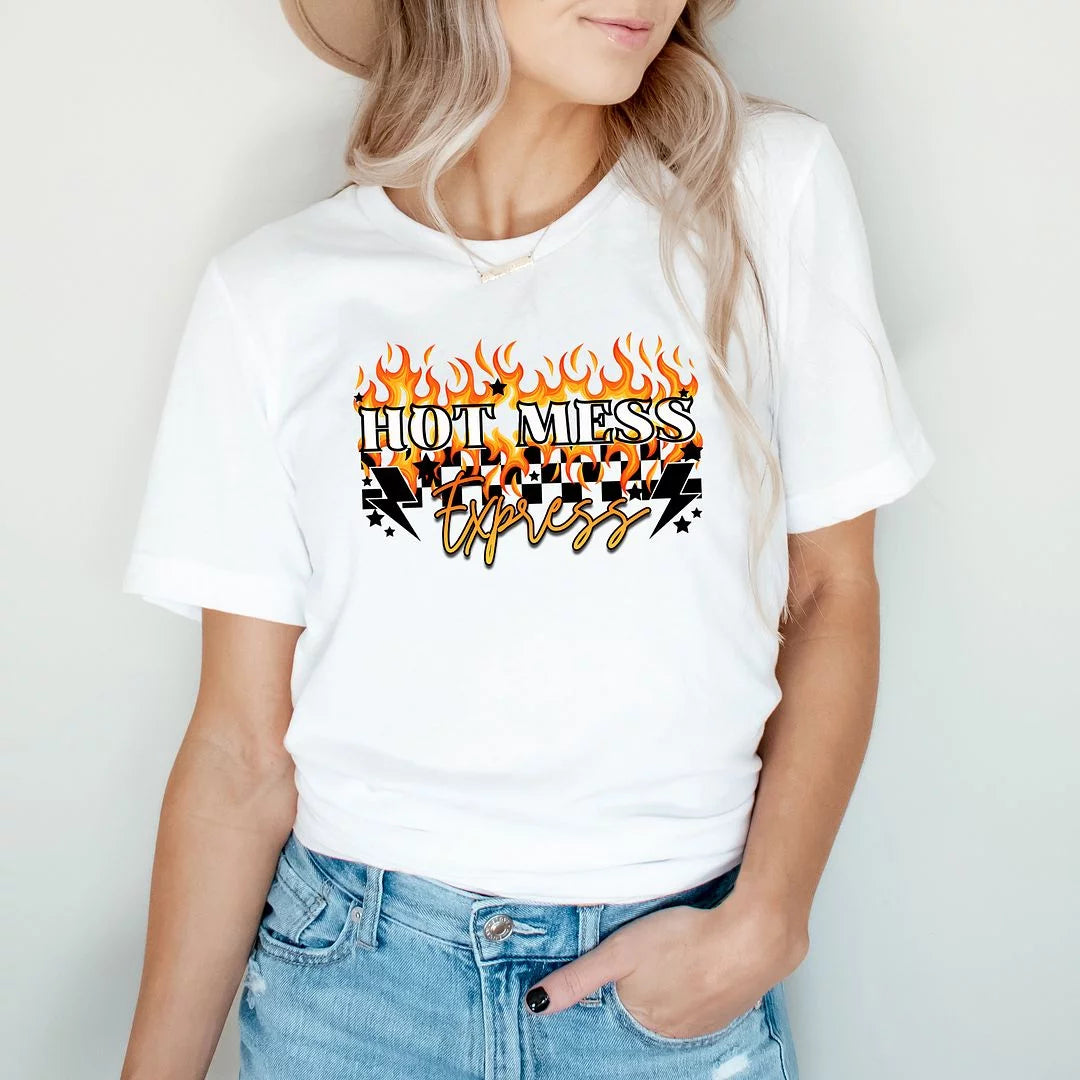 Checkered Short Sleeve Graphic Tee H91213