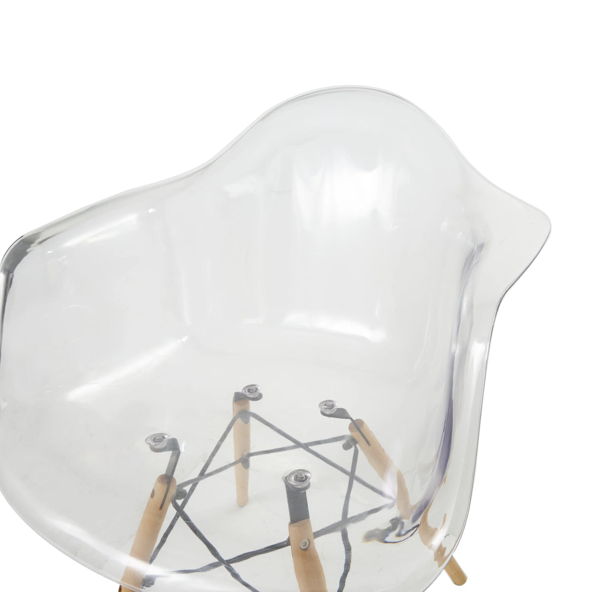 Clear Acrylic Lounge Chair with Wood Legs S355