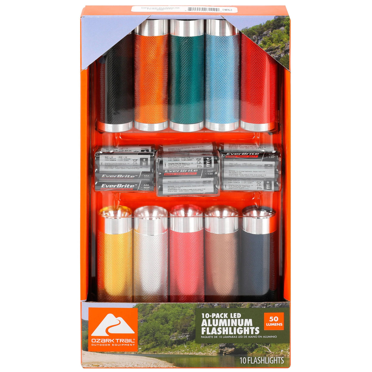 LED Flashlights 10-pack 50 Lumens Multicolor W22514