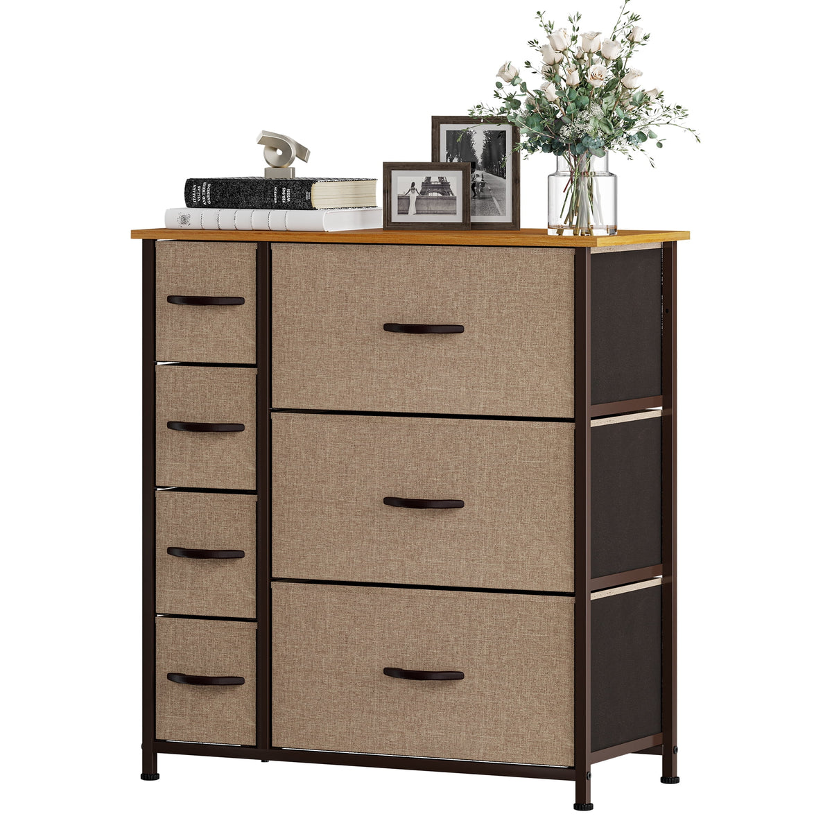 Gray Metal Fabric Wood Drawer Chests G9343