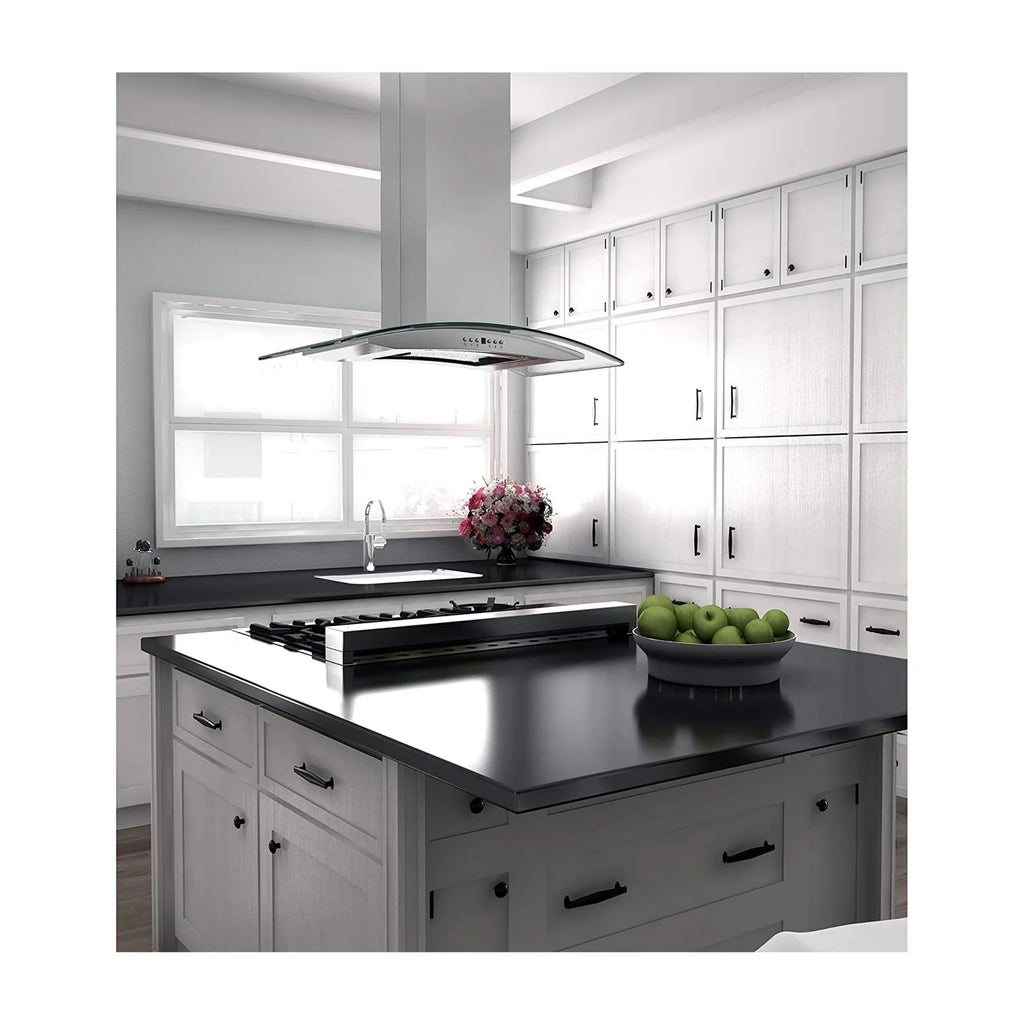 36" Island Ceiling Mount Range Hood Stainless Steel Glass R758872