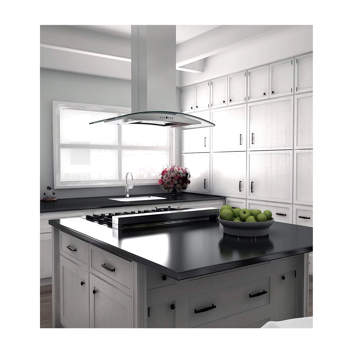 36" Island Ceiling Mount Range Hood Stainless Steel Glass R758872