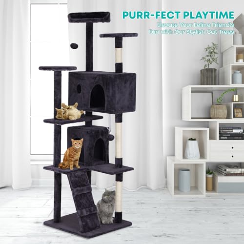 Cat Tree Cat Tower Multi-Level Cat Scratching Post Cat Condo E260
