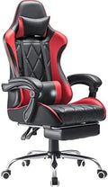 White Ergonomic Gaming Chair with Footrest and Massage Lumbar Support J333