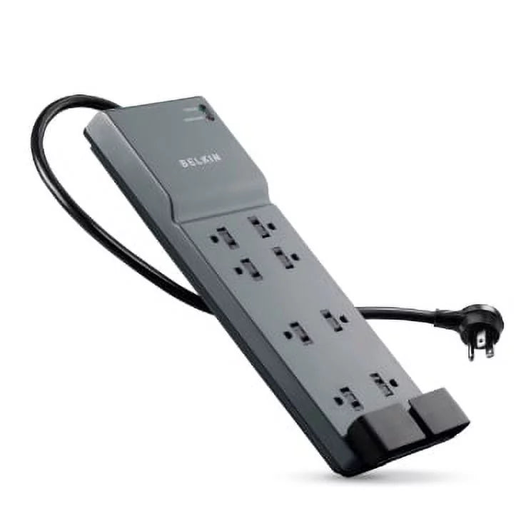 8 Outlet Surge Protector with 6 ft Cord, Black T9324