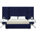 Navy Velvet King Bed K7938