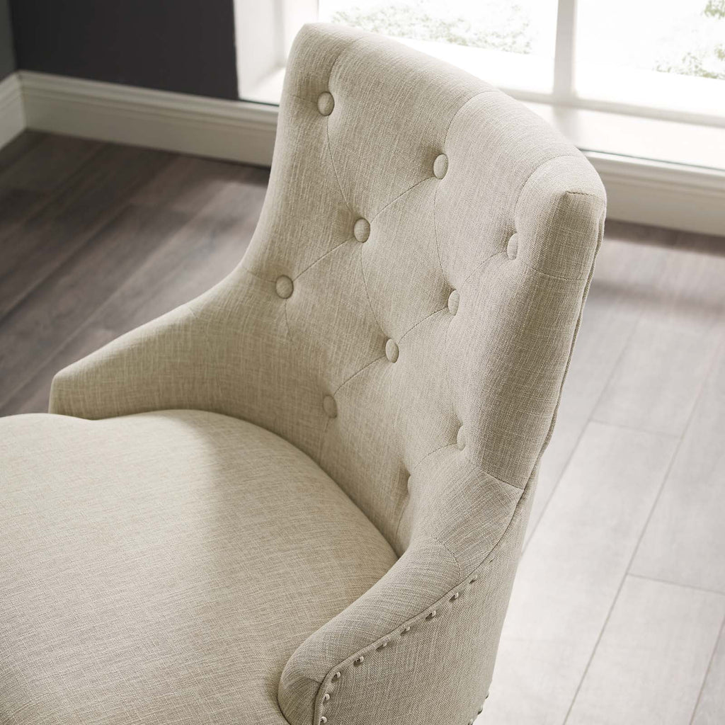 Beige Fabric Aluminum Work Desk Chair W80686