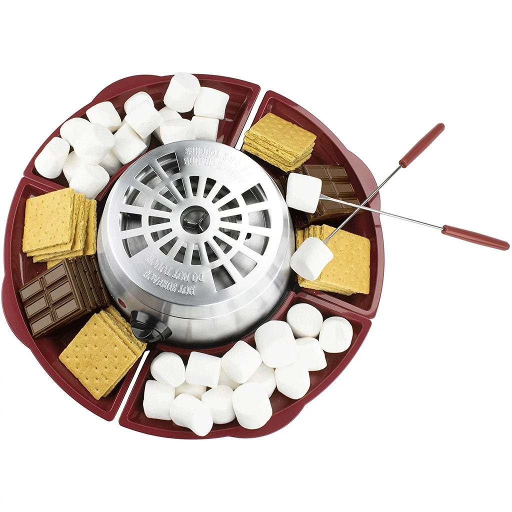 Indoor Stainless Steel Electric S’mores Maker with 4 Roasting Forks P444