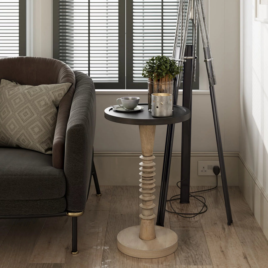 Small Drinking Table with Tray Top, Distressed Finish I91722