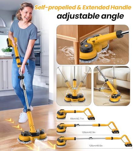 6000mAh Cordless Electric Mop with LED Light & Water Spray G628678