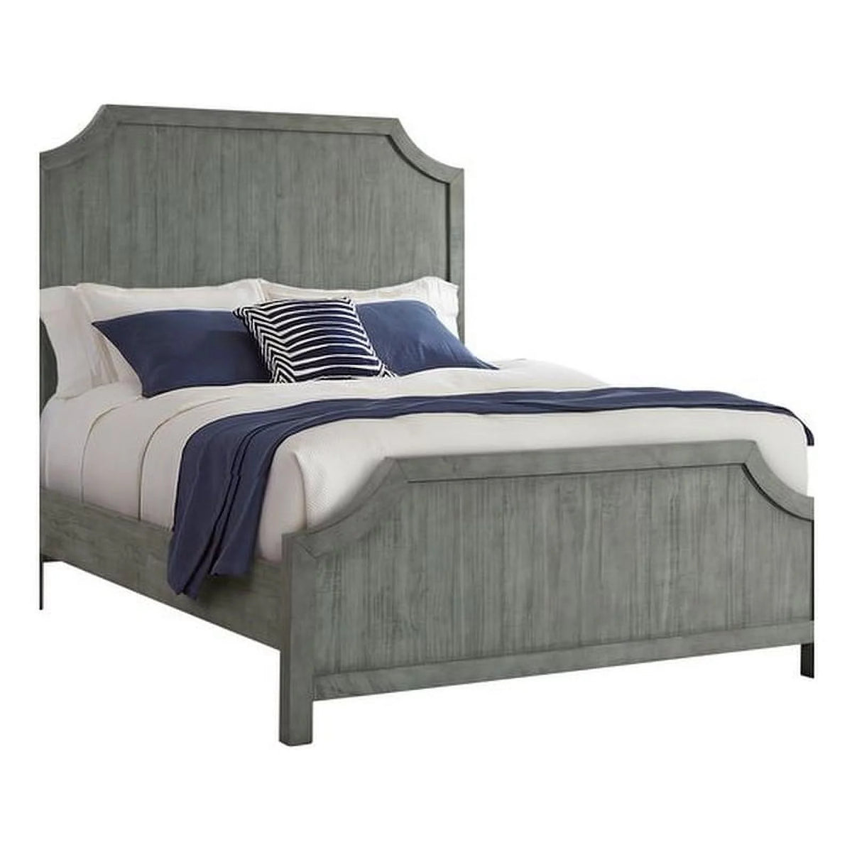 Solid Wood Dove Gray Queen Panel Bed D497