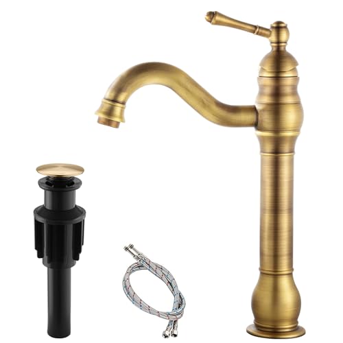 Single Hole Antique Brass Bathroom Vessel Sink Faucet K59260