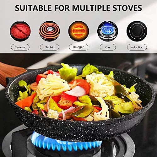 9.5 Inch Nonstick Induction Frying Pan with Lid C14038