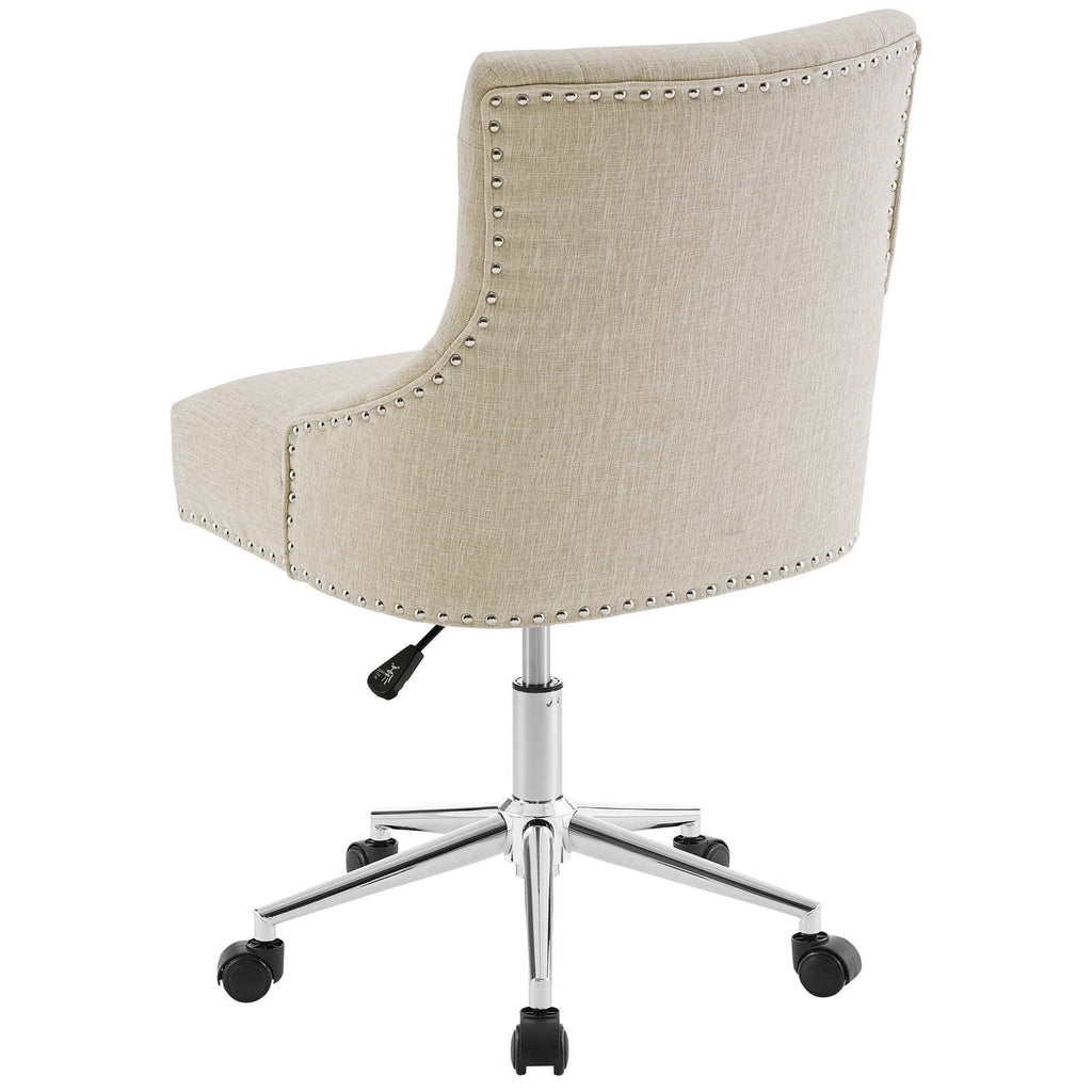 Beige Fabric Aluminum Work Desk Chair W80686