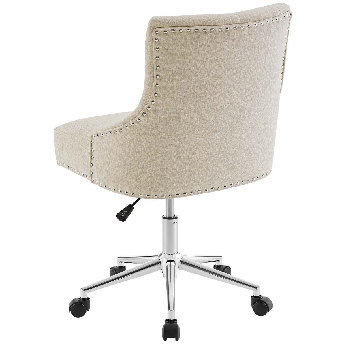 Beige Fabric Aluminum Work Desk Chair W80686