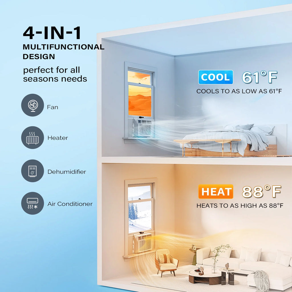 8000 BTU Window Air Conditioner with Heat U832383