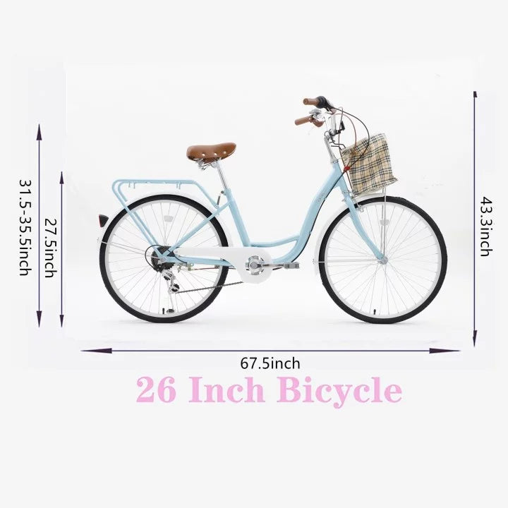 24-Inch 7 Speed Green Beach Cruiser Bike K36966