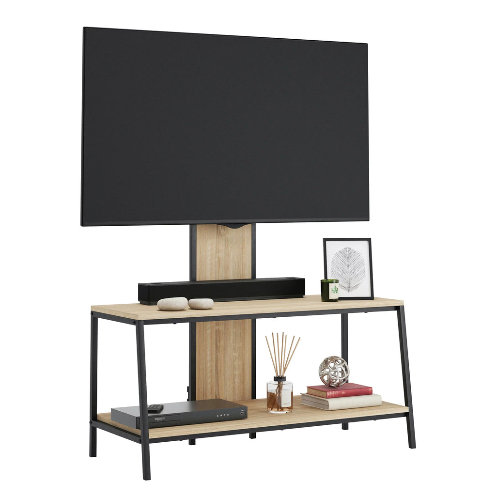 Wood & Metal 2-Shelf TV Stand with Mount Y7574