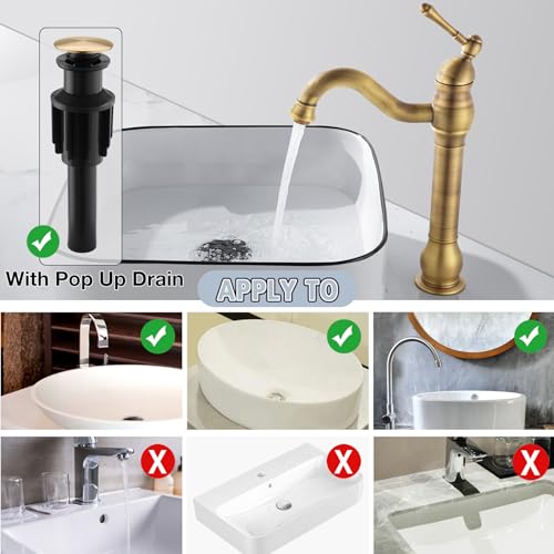 Single Hole Antique Brass Bathroom Vessel Sink Faucet K59260