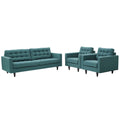 Fabric Aqua Blue Armchair and Sofa Set D442535