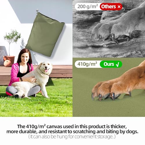 42-Inch Canvas Waterproof Washable Outdoor Dog Bed Z20859