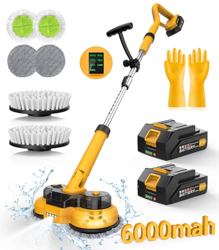 6000mAh Cordless Electric Mop with LED Light & Water Spray G628678