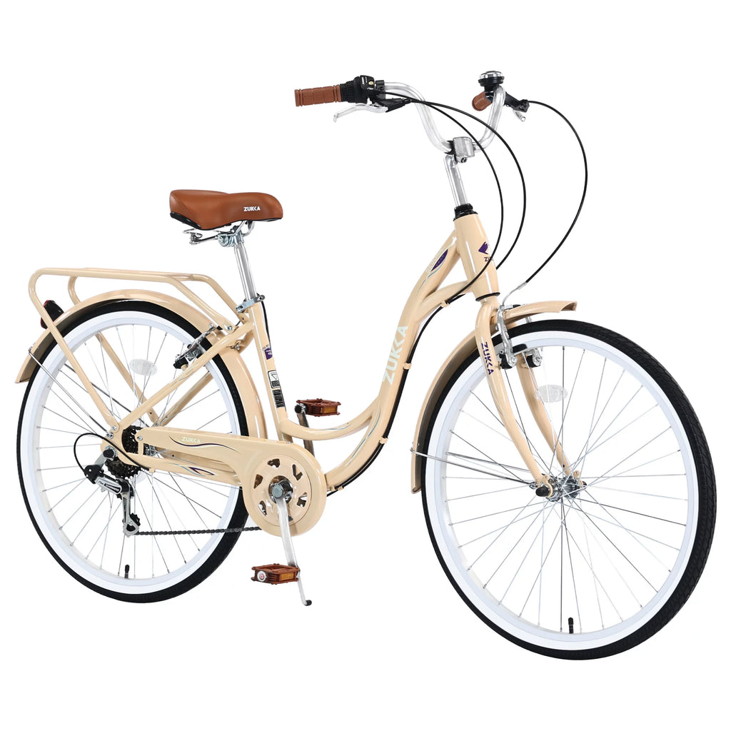 26 inch 7 speed Yellow Beach Cruiser Bike R144