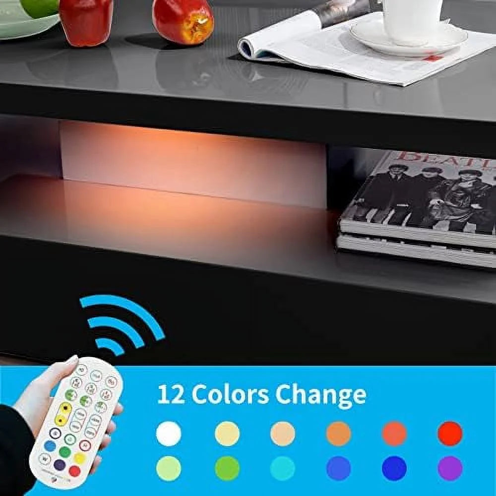 Modern LED Coffee Table with 12 Colors Lights H9629