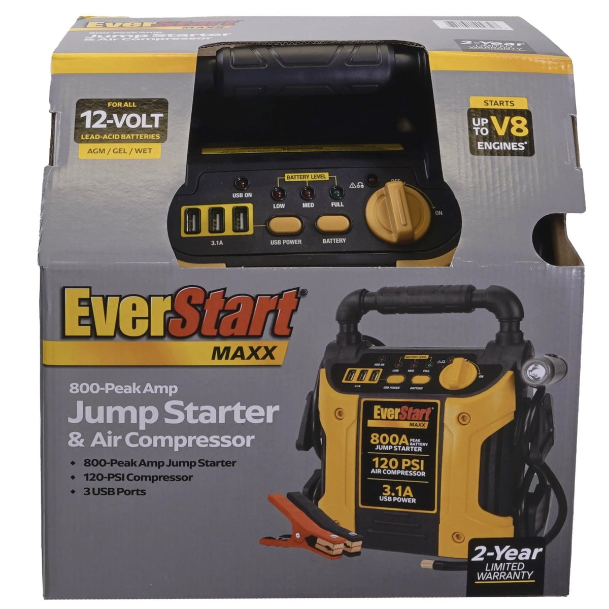 800 Peak Amp Jump Starter with 120 PSI Compressor M594