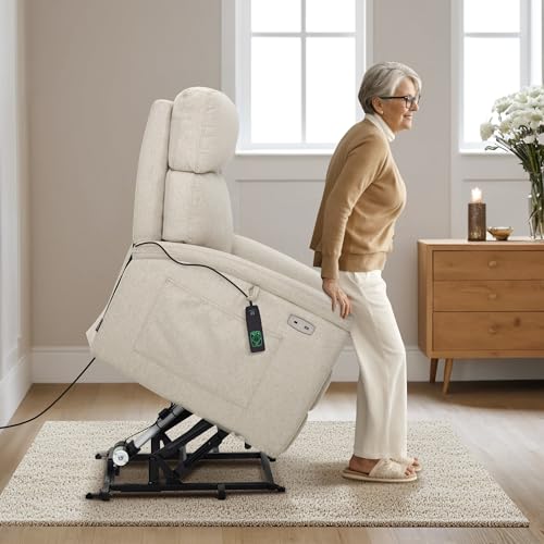 Dark Grey Power Lift Recliner Chair with Massage and Dual Heating K401561