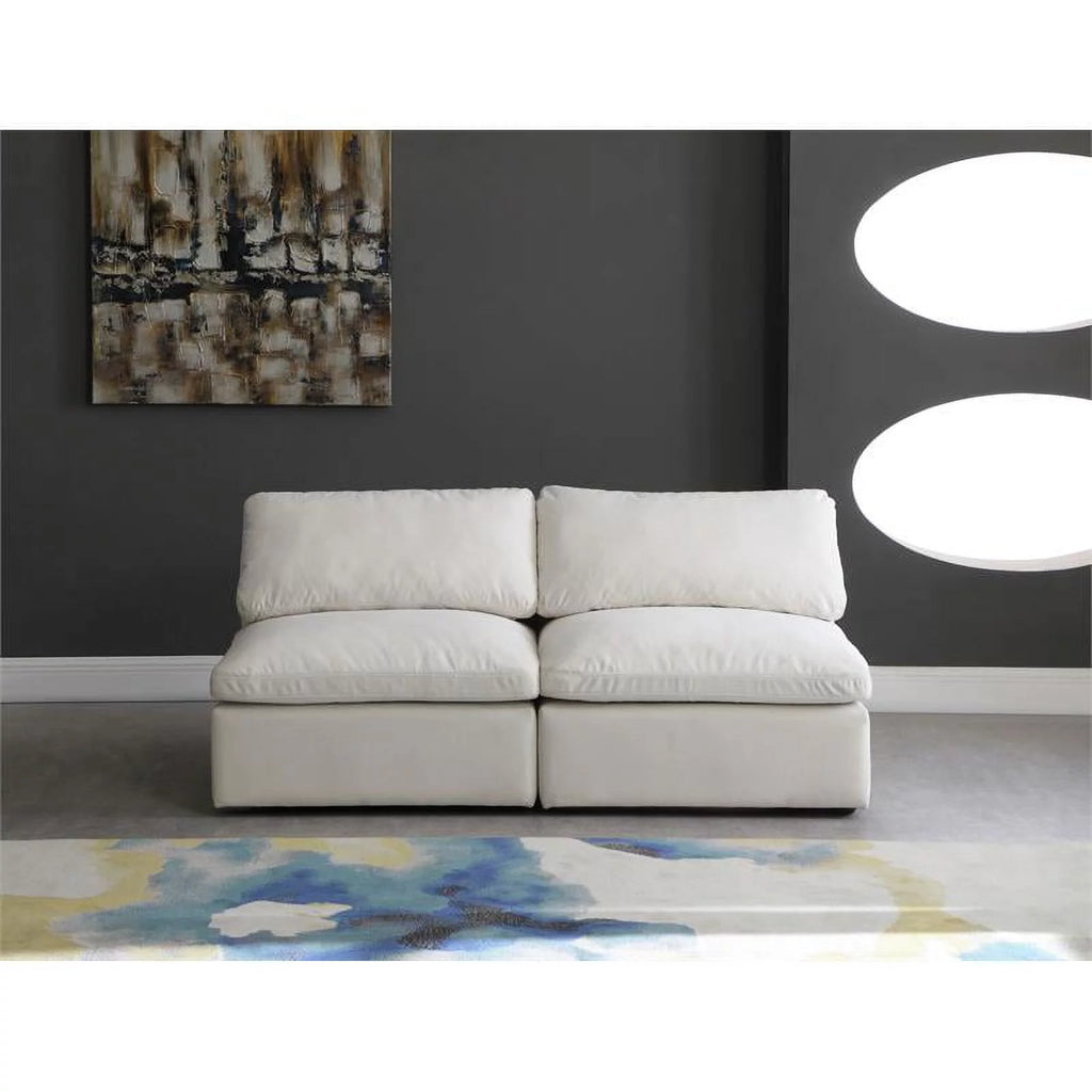 Cream Velvet Modular Armless Sofa X915