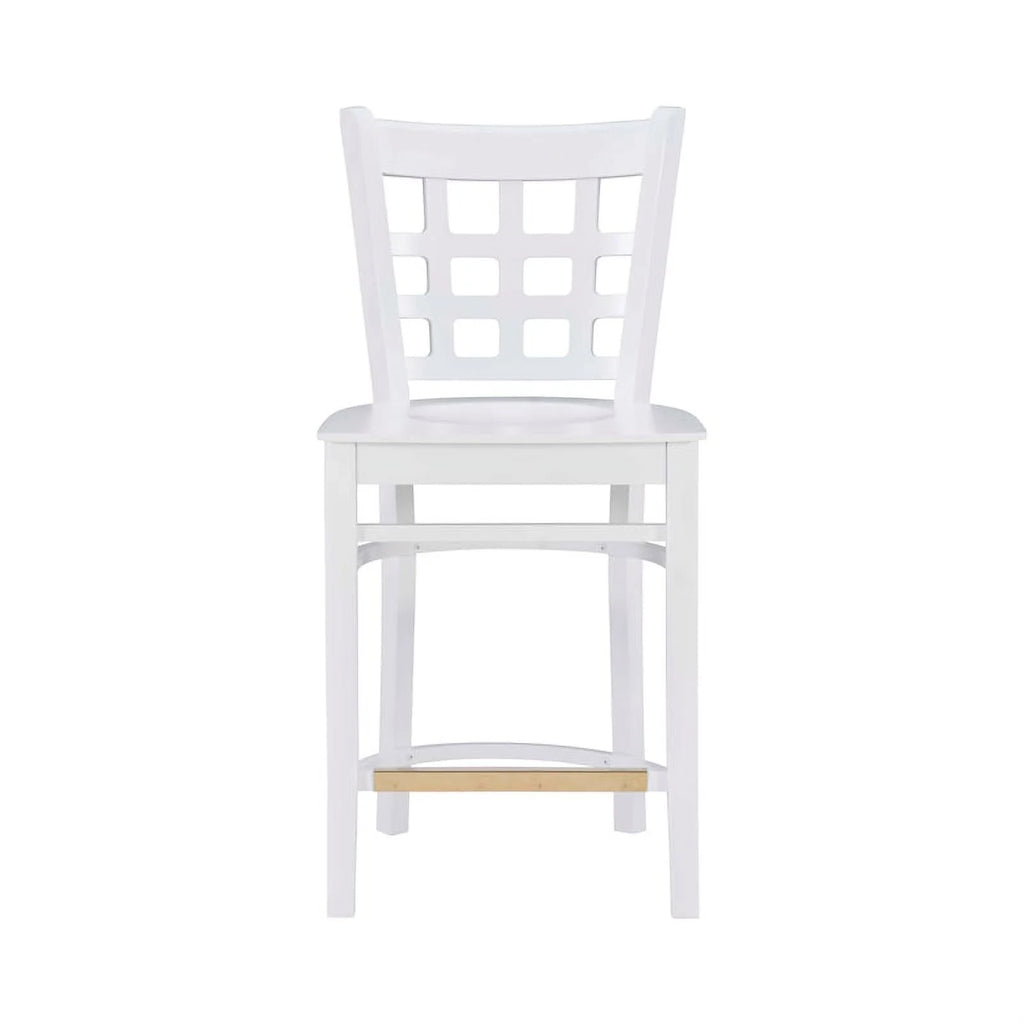 White Beech Wood Set of Two Counter Stools P732