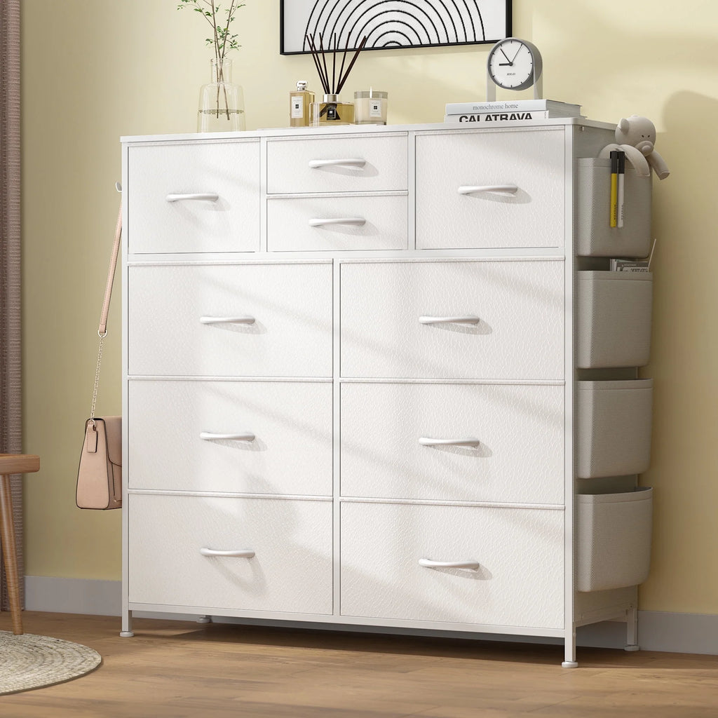 Brown 10 Drawer Fabric Dresser O899824