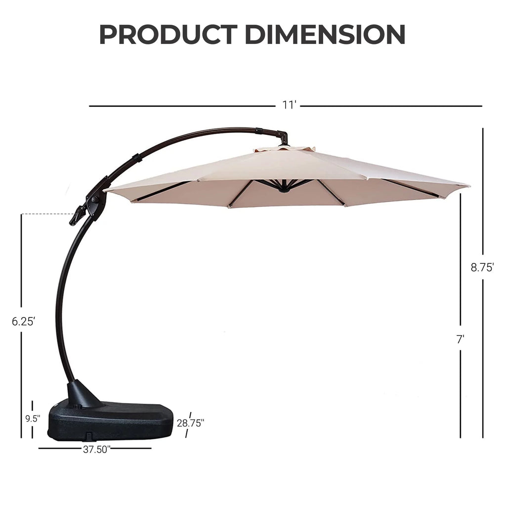 11-Ft Outdoor Patio Umbrella with Base Y72667