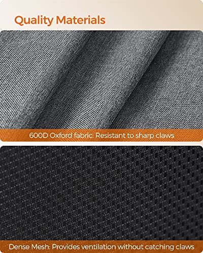 Oxford Fabric Dog Playpen, L, 44.1 x 44.1 x 24.4 Inches, PVC Pipe Frame, Breathable Mesh, Double Openings, Dove Gray and Slate Gray Q5317