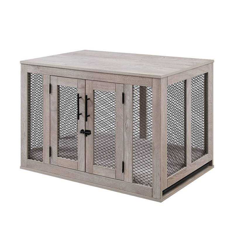 Dog Crate with Cushion and Tray C233591